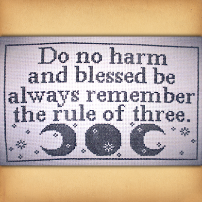 Remember the Rule Cross Stitch Pattern