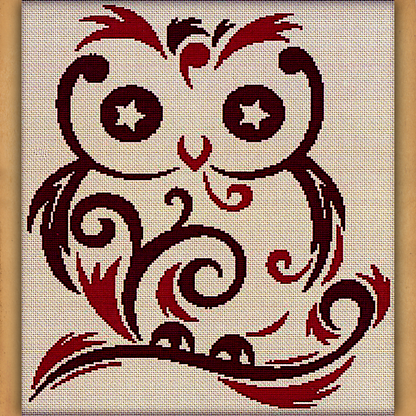 Starry Eyed Owl Cross Stitch Pattern