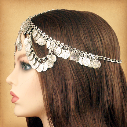 Silver Coin Fantasy Headpiece