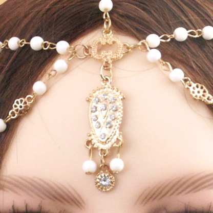 Faux Ivory Beaded Fantasy Headpiece