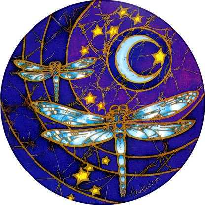 Dragonfly Moon Window Sticker