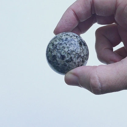 Polished Gray Speckled Granite Sphere