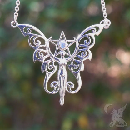 Silver Faerie Pentacle Necklace